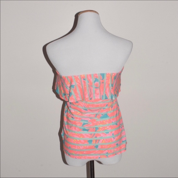 EUC Lilly Pulitzer Wakely Ruffle Tube Top - Picture 5 of 6